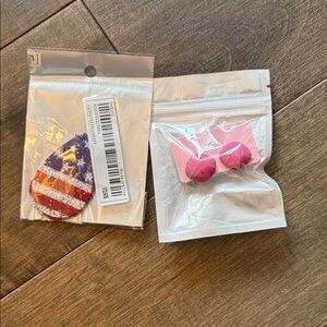SHEIN Pink and American Flag Hair Accessories